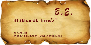 Blikhardt Ernő névjegykártya