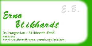 erno blikhardt business card
