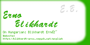 erno blikhardt business card